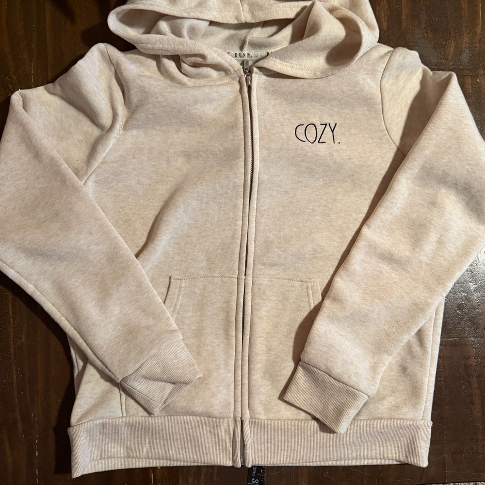 Rae Dunn “Cozy” Cream Hoodie -  Small Petite